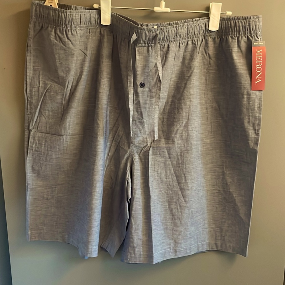 Size 2xb, Merona NWT, Blue 100%cotton sleep shorts‎